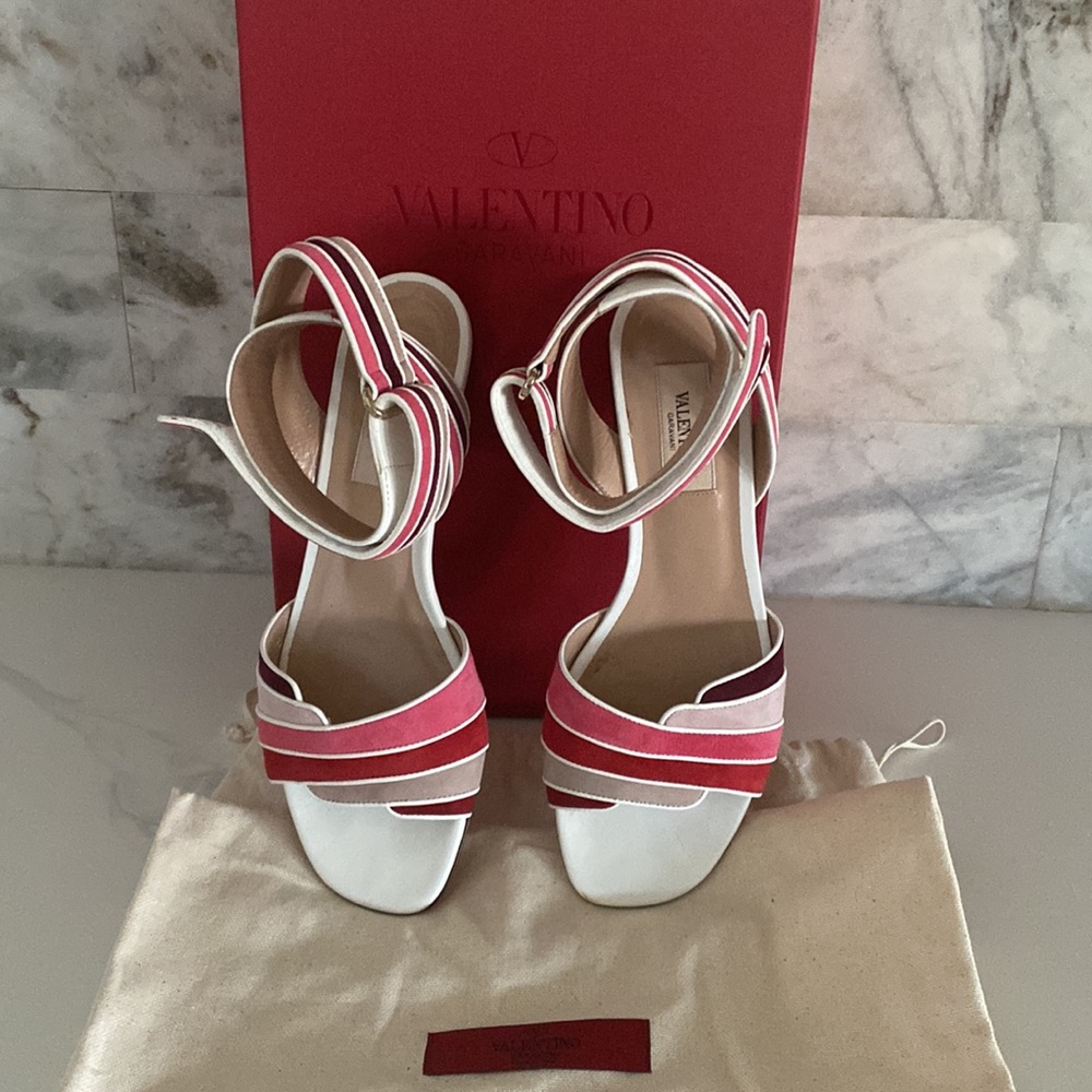 VALENTINO GARAVANI MULTICOLOR ANKLE STRAP SANDALS SIZE 36